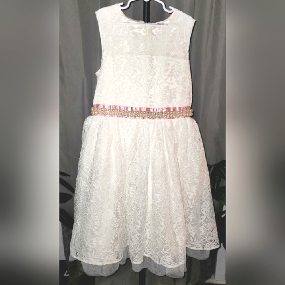 Harlow & Rose Lace Pearl Party Dress